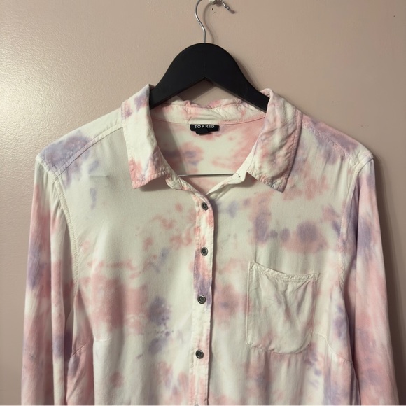 Torrid Lizzie Rayon Twill Button-Up Long Sleeve Shirt Pink Women Size 1X - Picture 4 of 10
